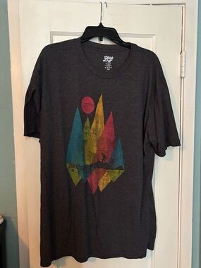 Zion Canyon Men’s Charcoal Graphic Tee - Multicolor Mountain Print